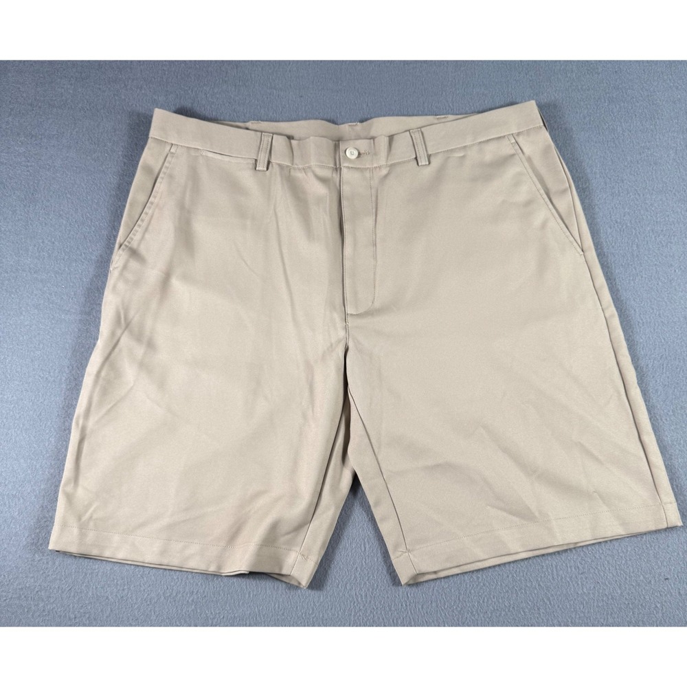 Ben Hogan Performance Mens Golf Shorts 38 Chinchilla Khaki Flat Front NWT